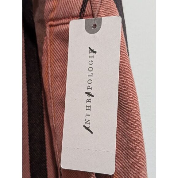 New! Anthropologie Pilcro Cropped PJ Striped Rope Belt Wide Leg Gaucho Jeans, S - Picture 13 of 14